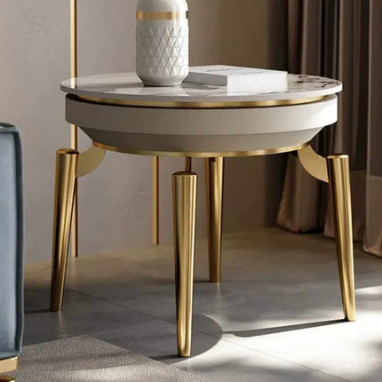 Nordic Luxury Golden Stainless Steel Base Side Table Modern Style