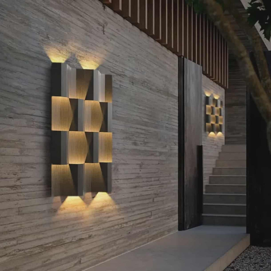 Modern Outdoor Wall Light LED Aluminum Garden Light Waterproof with Stainless Steel Base