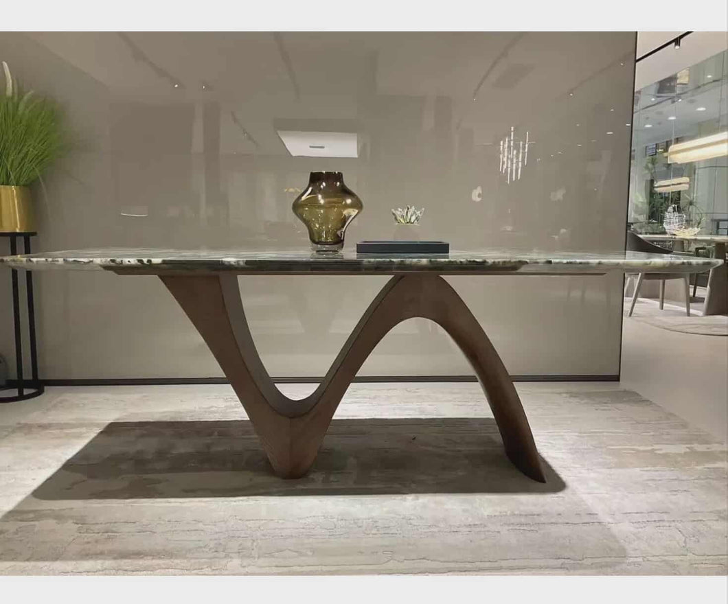 V Shape Solid Wood Leg Table Rectangular Console Table