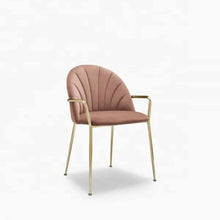 Load image into Gallery viewer, Stylish Pink Velvet Dining Chair with 304 Stainless Steel Frame
