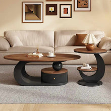 Load image into Gallery viewer, Modern Luxury Cream Style New Light Walnut Tea &amp; Coffee Table Combination
