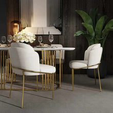 Load image into Gallery viewer, Luxury Modern Velvet Dining Chair with 304 Stainless Steel Frame
