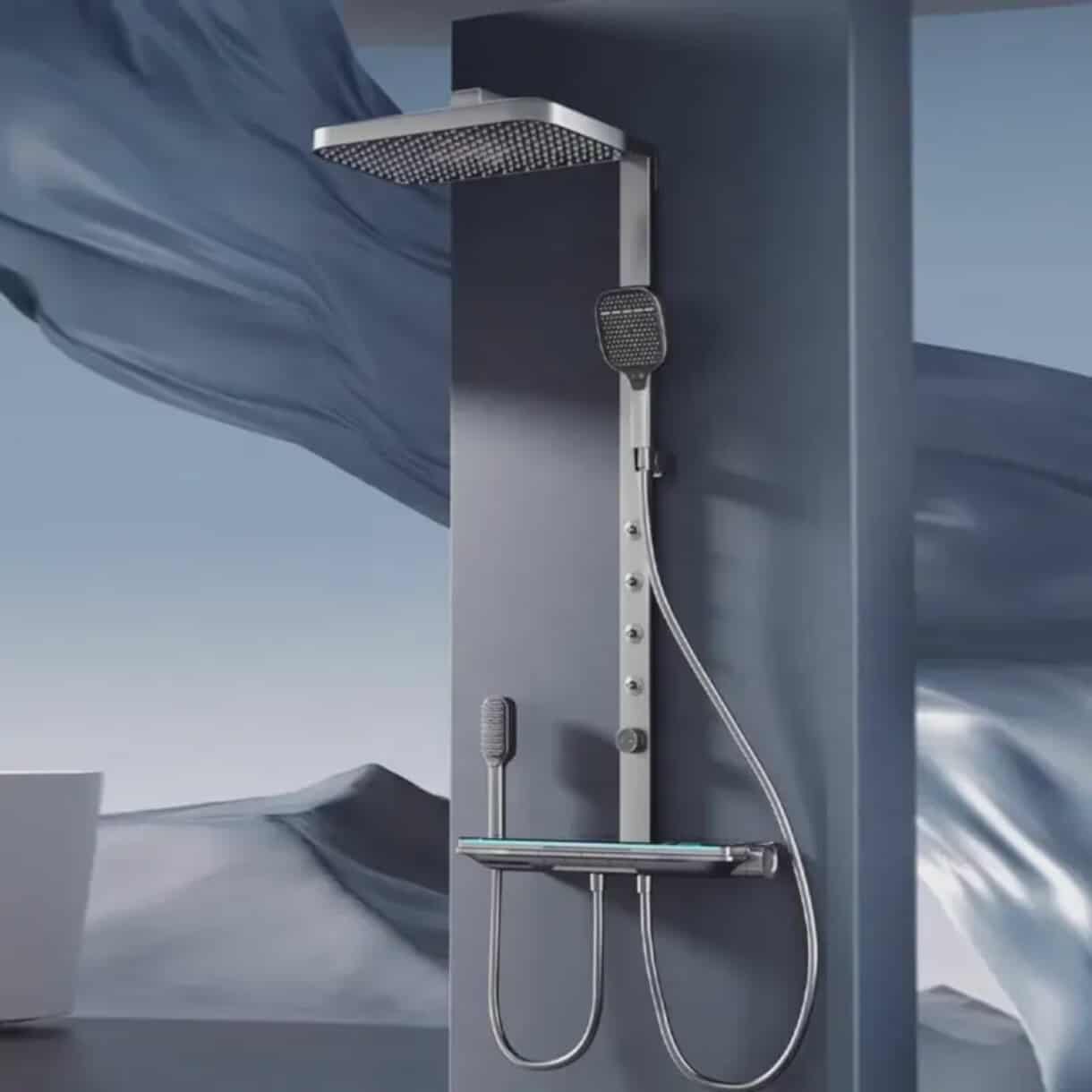 Modern Luxury Bath Shower Faucet Set Matte Black Brass Concealed Bath Sanitary