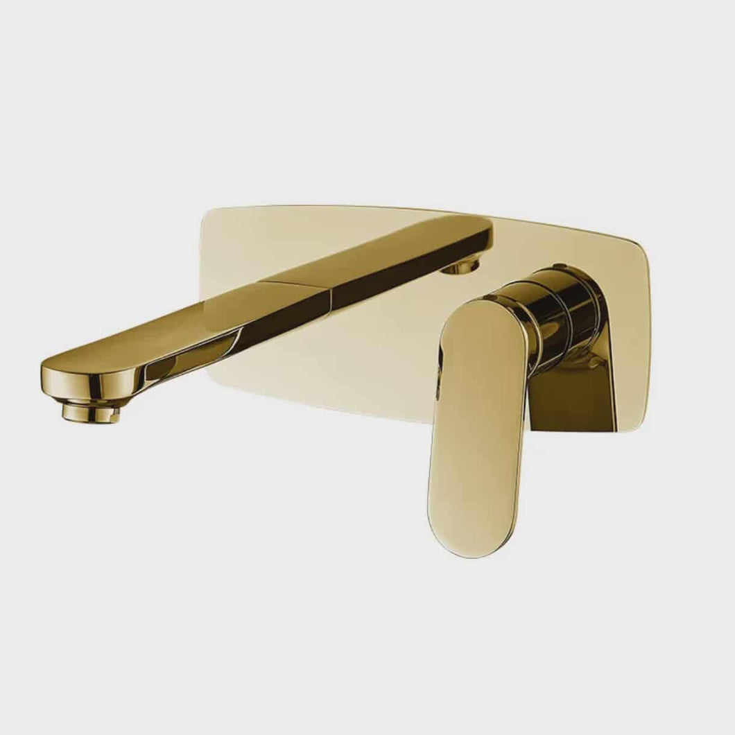 Contemporary Single Handle In-Wall Bathroom Basin Faucet Wall Mounted Solid Brass Body