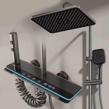 Charger l&#39;image dans la galerie, Intelligent LED Digital Display Shower Set Polished Bath Faucet System Rainfall Soft Massage
