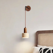 Load image into Gallery viewer, Organic Travertine Wall Lamp – Modern Stone LED Light for Bedroom, Living Room, and Home Décor
