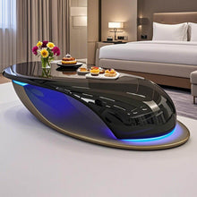 Load image into Gallery viewer, Luxury Modern Black Oval Coffee Table – Contemporary Center Table for Hotels, Offices, Living Rooms &amp; Salons
