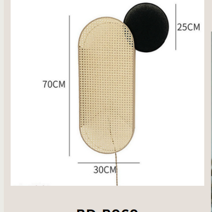 Japanese-Style Rattan Wall Lamp – Modern Indoor Wall Bracket Light for Home & Hotel Projects