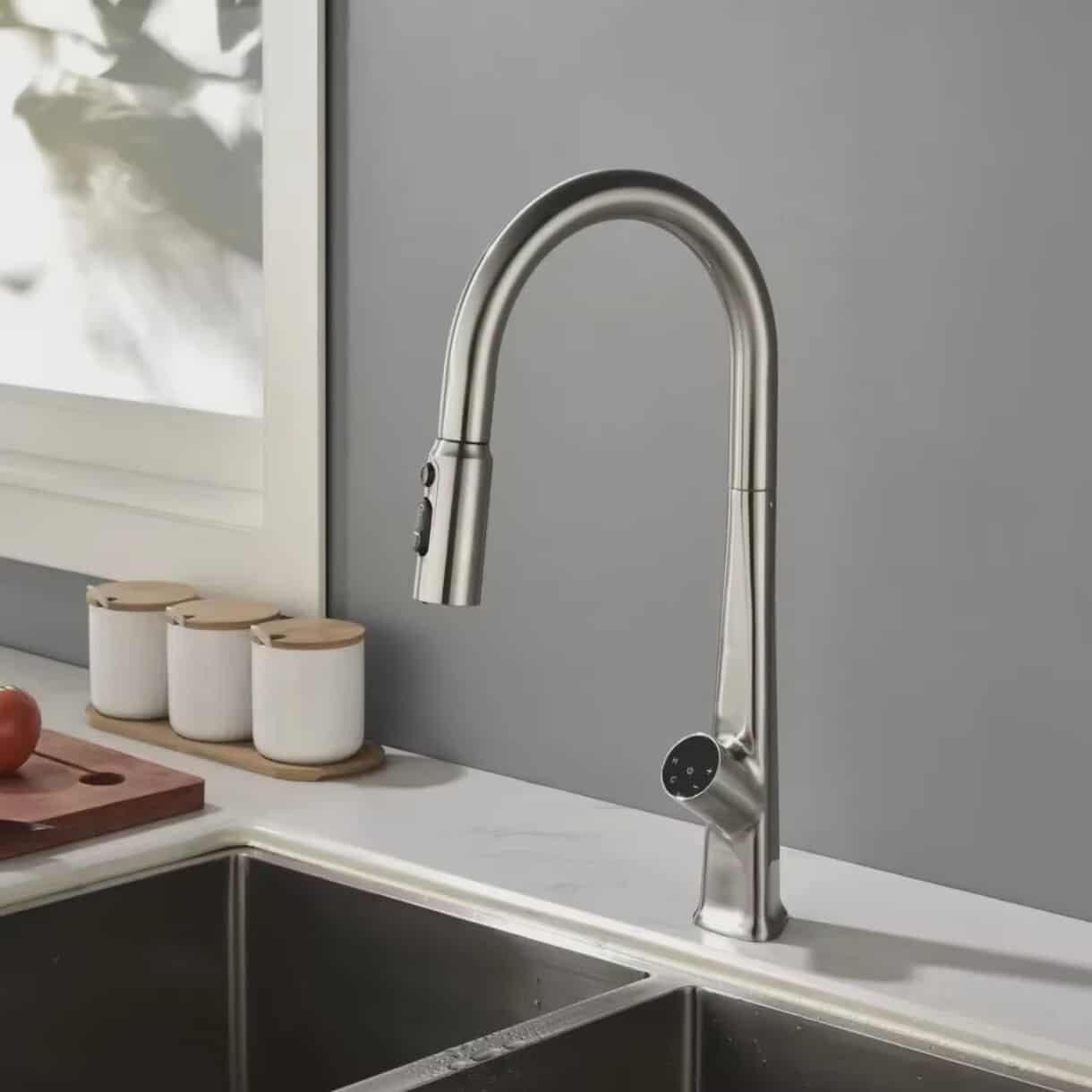 Modern Kitchen Faucet Classic Style Copper Pull Out Sprayer Sink Mixer Tap