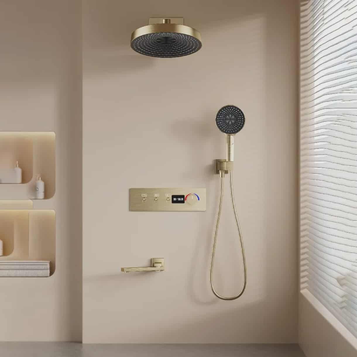 Wall Mounted Stainless Steel Household Bathroom Shower Set