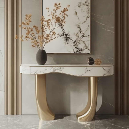 Luxury Modern Style Console Table with Marble Top