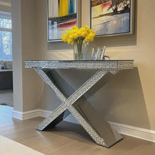 Lade das Bild in den Galerie-Viewer, Modern Luxury Mirror Crystal Diamonds Console Table

