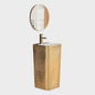 Freestanding Brushed Gold Basin Modern Design Ceramic Square One Piece Golden Pedestal Hand Sink