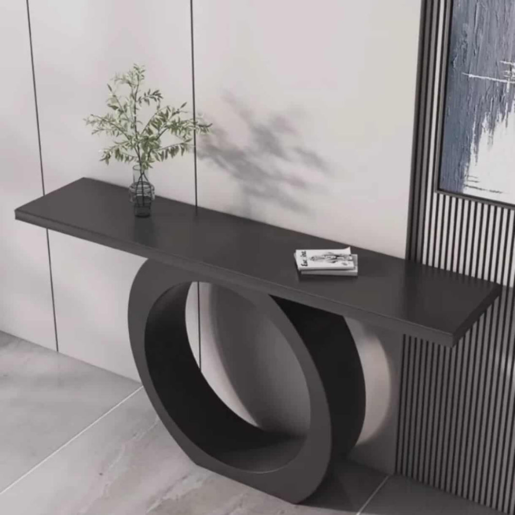 Modern Luxury Console  Entry Table – Simple Narrow Side Console with Iron Frame