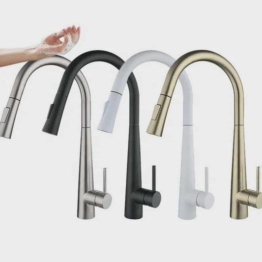 Modern Pull-Out 304 Stainless Steel Kitchen Faucet – Hot & Cold-Water Mixer Tap