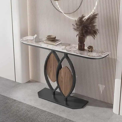 Modern Style Black and Brown Console Table Leaf Edition