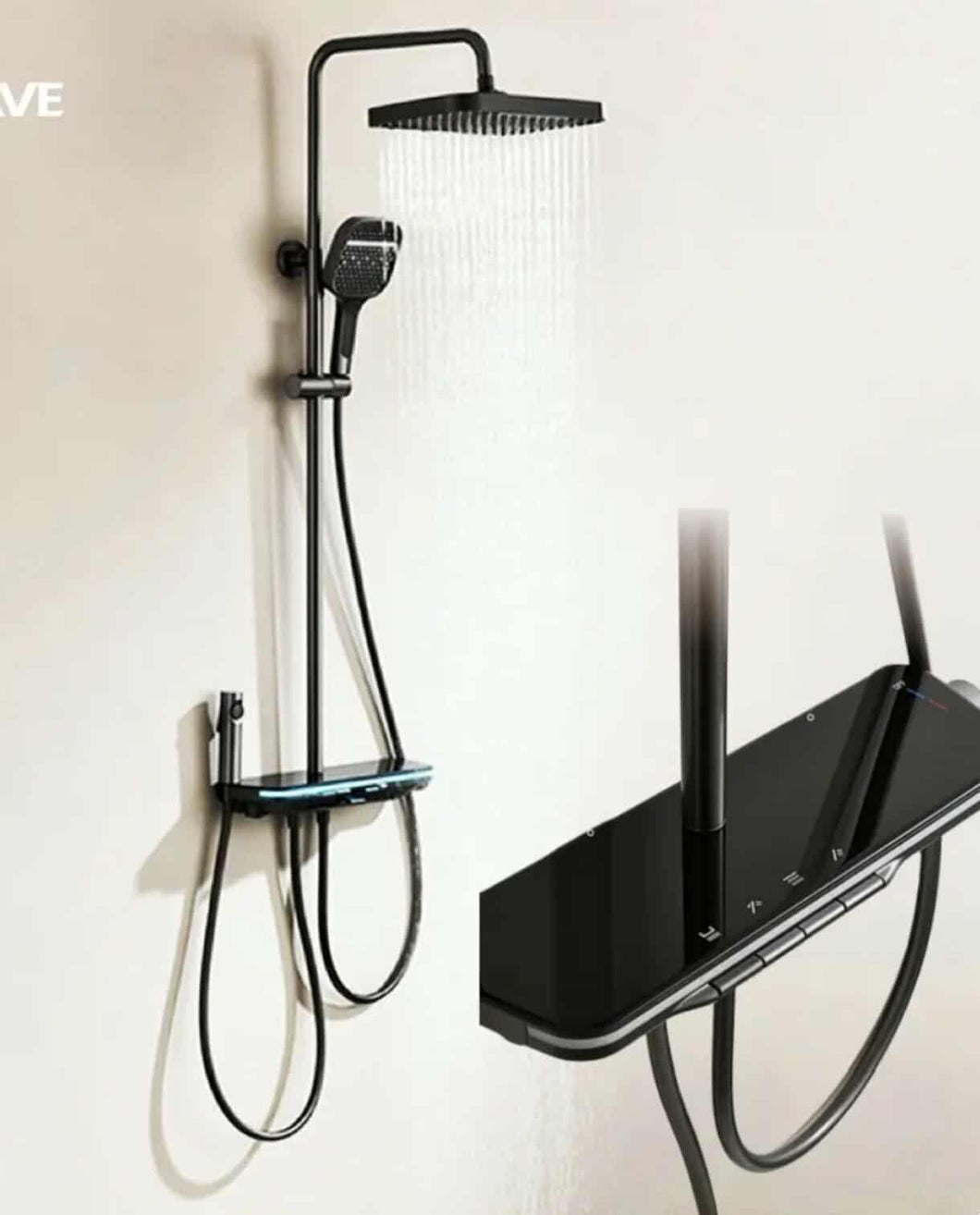 High-end Shower Head Combination Thermostatic Digital Display Shower Faucet