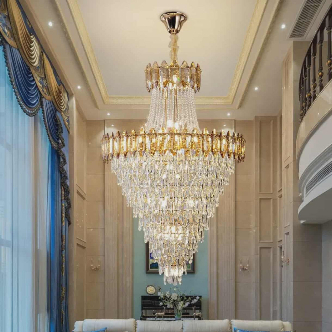 Luxury Gold LED K9 Crystal Chandelier – Large Crystal Lighting
