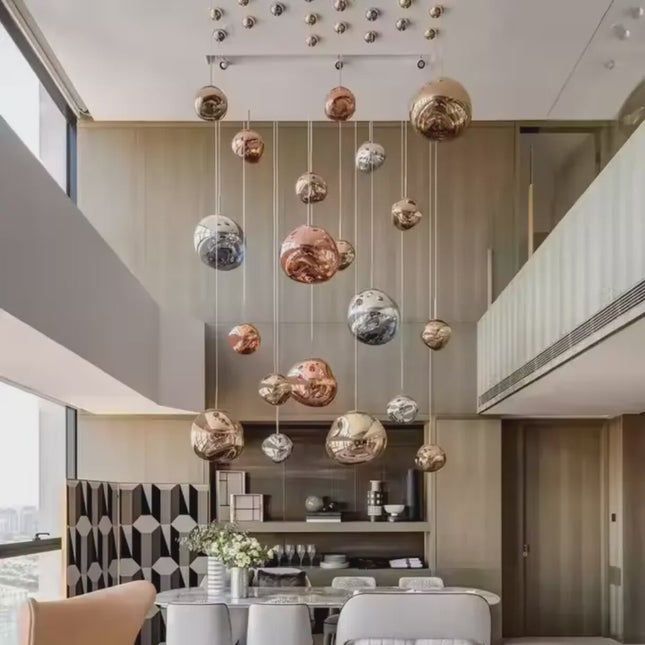 Modern Luxury Multi-Color Glass Ball LED Chandelier
