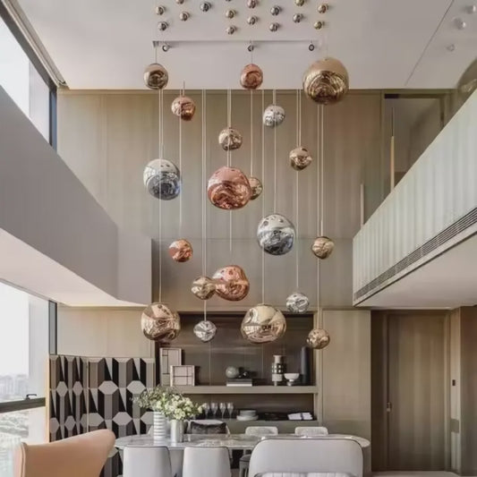 Modern Luxury Multi-Color Glass Ball LED Chandelier