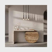 Load image into Gallery viewer, Italian Minimalist Travertine Stone Console Hallway Console Table
