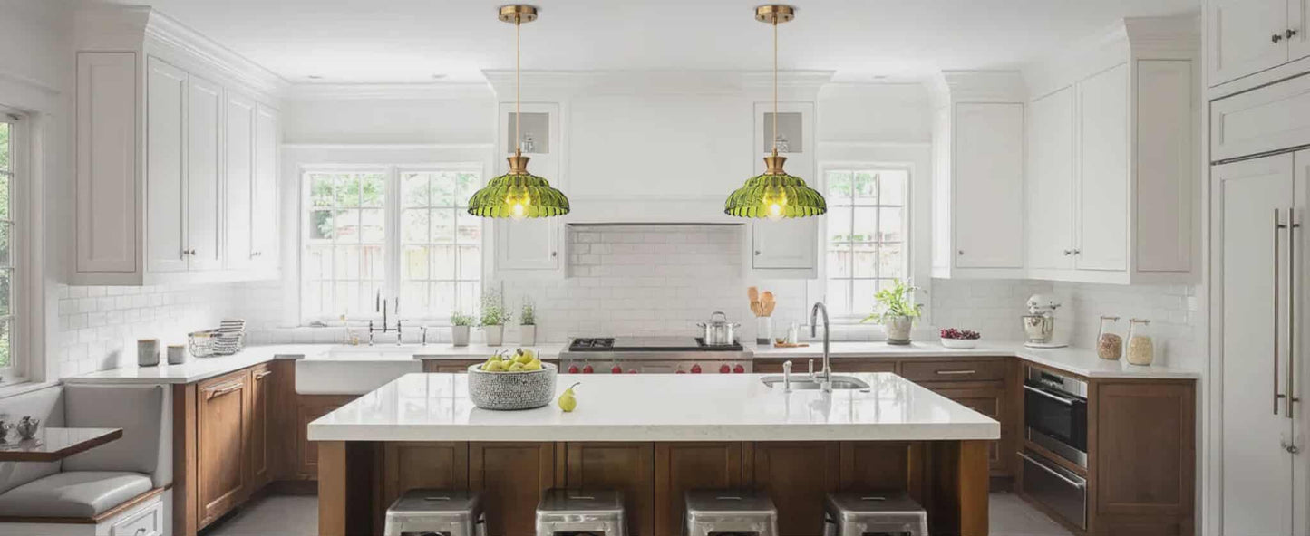 Green Lotus Leaf Pendant Light Modern Style Edition