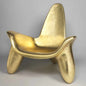 Luxury Modern Sculptural Gold Lounge Chair Nano Plated