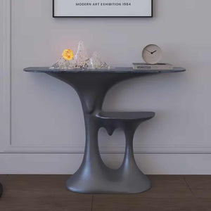Modern Artistic Fiberglass Grey Console Table with Sculptural Design
