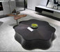 Modern Simple High-Grade Black Solid Wood Storage Coffee Table Minimalist Flower Design