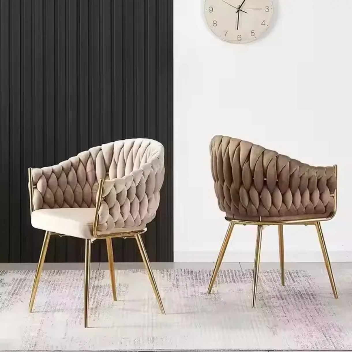 Modern Nordic Luxury Dining Chair with Gold 304 Stainless Steel Frame and Velvet Fabric