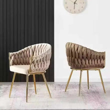 Load image into Gallery viewer, Modern Nordic Luxury Dining Chair with Gold 304 Stainless Steel Frame and Velvet Fabric
