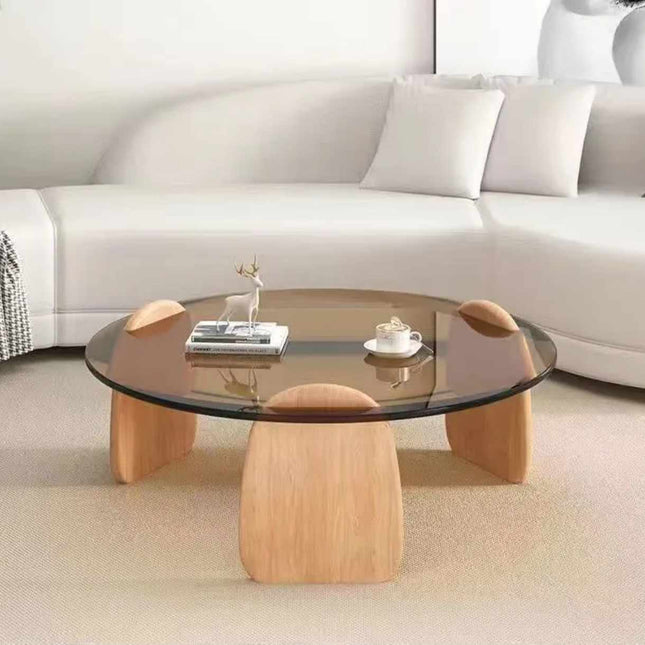 Italian Minimalist Tempered Glass Coffee Table Nordic Style