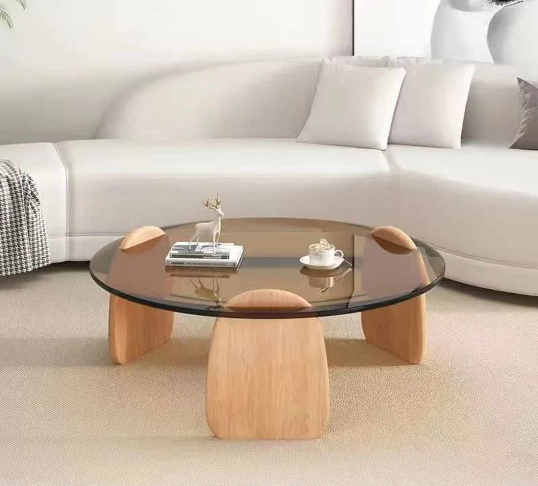 Italian Minimalist Tempered Glass Coffee Table Nordic Style