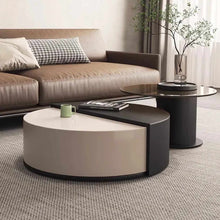 Load image into Gallery viewer, Luxury Nordic Modern Round Wood Coffee Table Expandable Drawers
