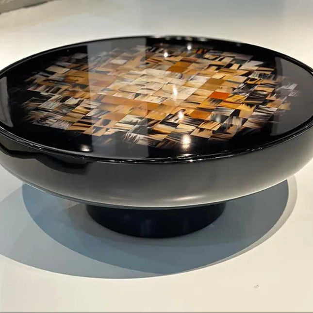 Luxury Modern Nordic Round White and Black Marble