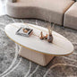 Oval Rock Plate Coffee Table High-End Modern Style Edition
