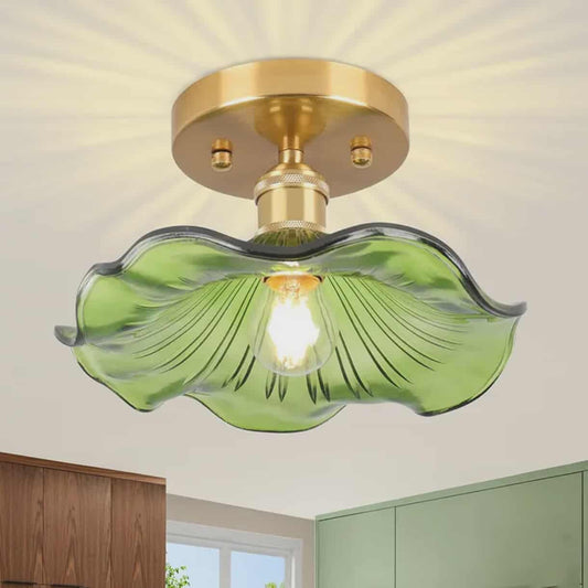 Modern Green Flower Ceiling Light Fixture