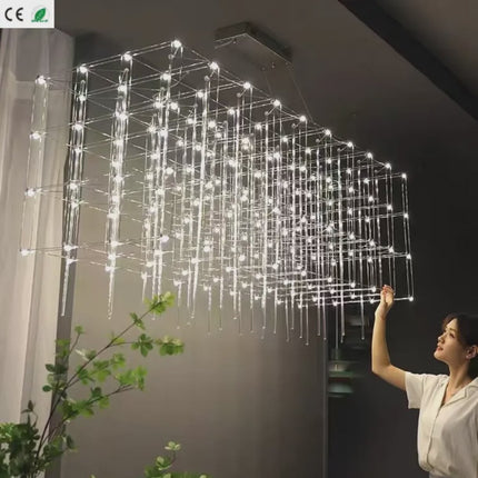 Modern Creative Cosmic Cube LED Chandelier – Sky Full of Stars Design