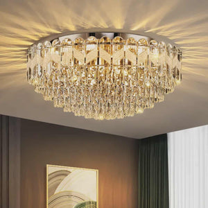 Luxury Modern Crystal Ceiling Light Chandelier K9 Crystals and Stainless Steel Base- 50cm -CUSTOMIZE FOR OTHER SIZES