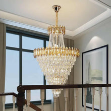 Загрузить изображение в средство просмотра галереи, Luxury Gold LED K9 Crystal Chandelier – Large Crystal Lighting
