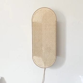 Japanese-Style Rattan Wall Lamp – Modern Indoor Wall Bracket Light for Home & Hotel Projects