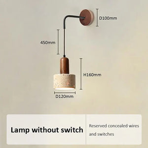 Organic Travertine Wall Lamp – Modern Stone LED Light for Bedroom, Living Room, and Home Décor