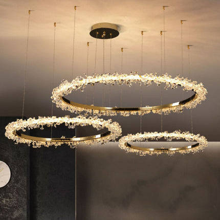 Luxury Circle Crystal Chandelier – Modern LED K9 Ceiling Light for Living Room & Home Décor