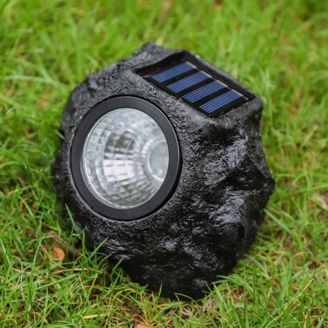 Outdoor LED Garden Lights Solar Resin Stone Pathway with Warm White Light Waterproof