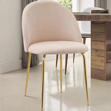 Load image into Gallery viewer, Golden Nordic Velvet Dining Chair with 304 Stainless Steel Frame
