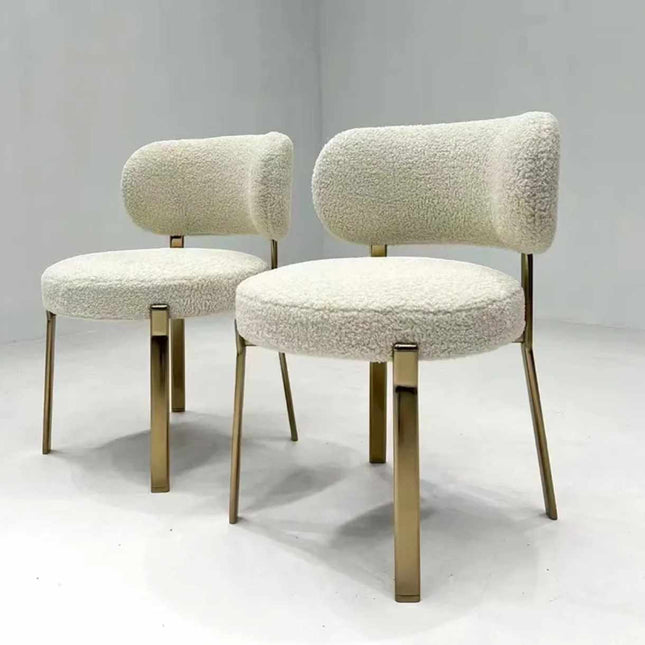 High-End Creamy Italian Luxury Dining Chair