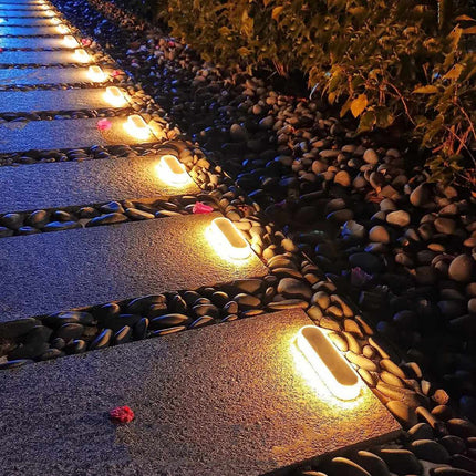 Solarbetriebene LED-Stufenleuchte, IP68 wasserdicht, für den Außenbereich, Treppen- und Wegbeleuchtung