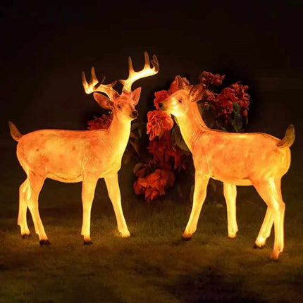 3D LED Reindeer Light Sculpture Resin – Outdoor Christmas Motif Decoration