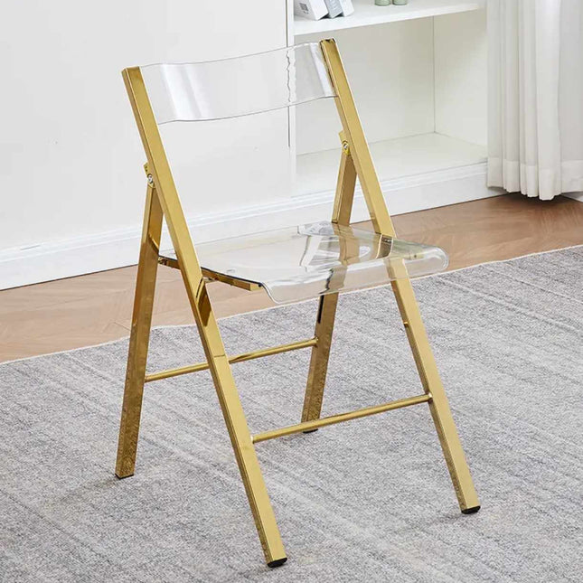 Luxury Gold Folding Chair with Stainless Steel Frame – Elegant Portable
