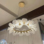Luxury French White Carved Glass Flower LED Pendant Chandelier-50cm -CUSTOMIZE FOR OTHER SIZES